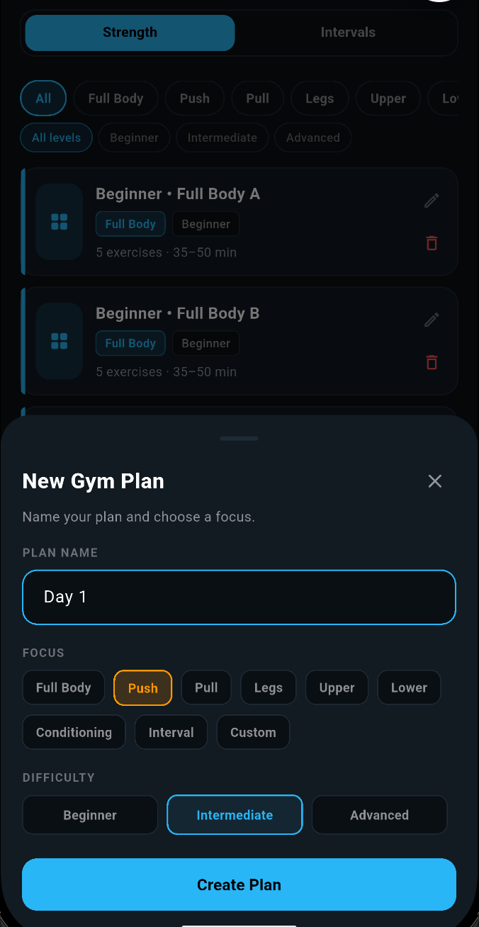 SetHarbour create plan details screen