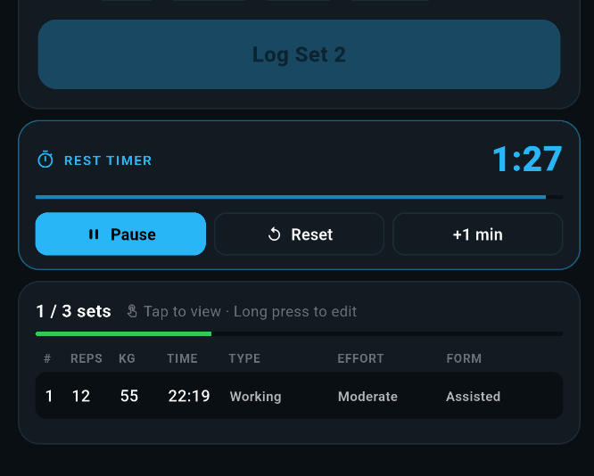 SetHarbour logged set screen